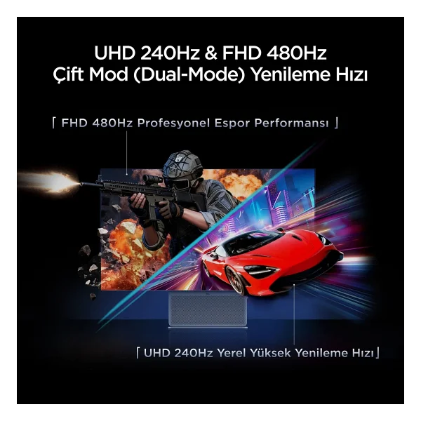 Tcl 32x3a 31.5" 0.03 Ms 4K 240 Hz - Full HD 480 Hz OLED Oyuncu Monitörü - Görsel 7