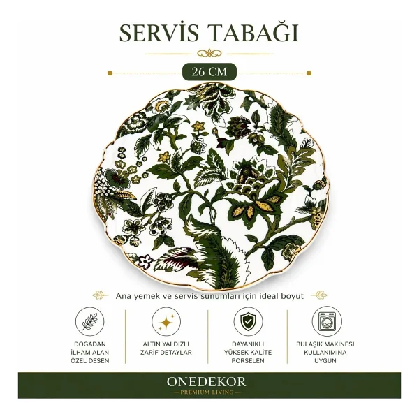Mikasa Moor Willow 27 Cm 6'lı Porselen Servis Tabağı - Görsel 3