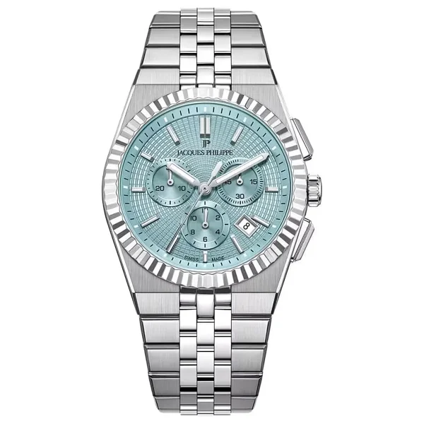 Jacques Philippe Virtus Chrono Jpqgc10513x6lb Açık Mavi Erkek Kol Saati - Görsel 3