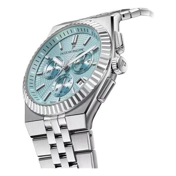 Jacques Philippe Virtus Chrono Jpqgc10513x6lb Açık Mavi Erkek Kol Saati - Görsel 5