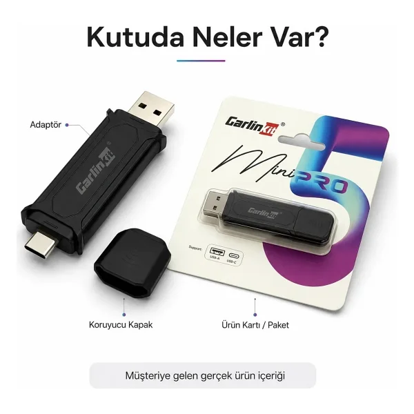 Carlinkit Mini Pro Se 2in1 Kablosuz Carplay Adaptörü - Görsel 2
