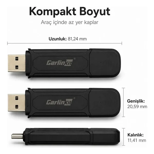 Carlinkit Mini Pro Se 2in1 Kablosuz Carplay Adaptörü - Görsel 6