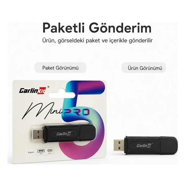 Carlinkit Mini Pro Se 2in1 Kablosuz Carplay Adaptörü - Görsel 8