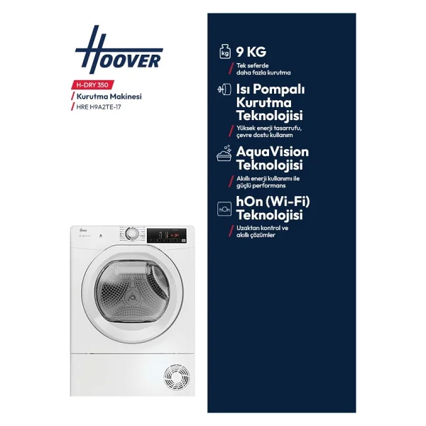 Hoover Hre H9a2te-17 9 Kg Çamaşır Kurutma Makinesi - Görsel 6