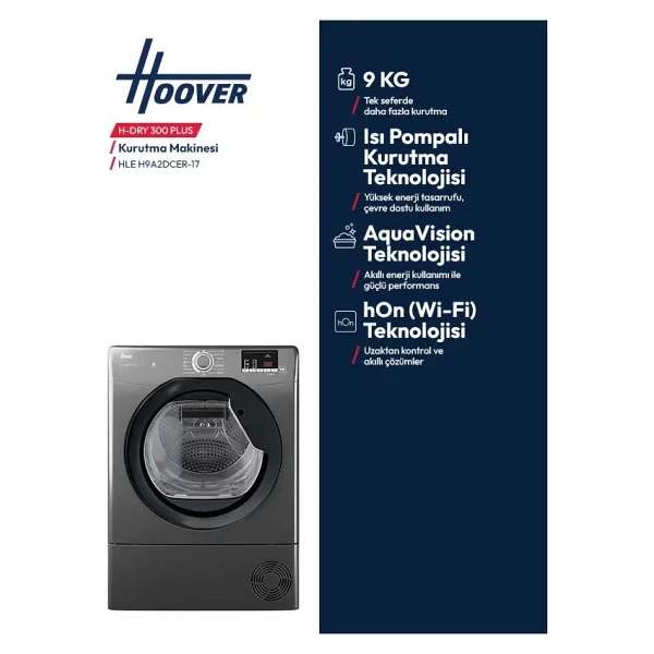 Hoover Hle H9a2dcer-17 9 Kg Wi Fi Çamaşır Kurutma Makinesi - Görsel 5