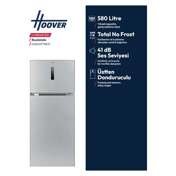 Hoover Hodg5t718ex1 Çift Kapılı No Frost Buzdolabı - Görsel 3