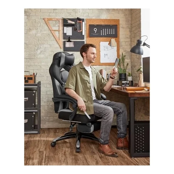 Songmıcs Yönetici Ofis Koltuğu, Ergonomik, Siyah, Gri Obg77bg - Görsel 3