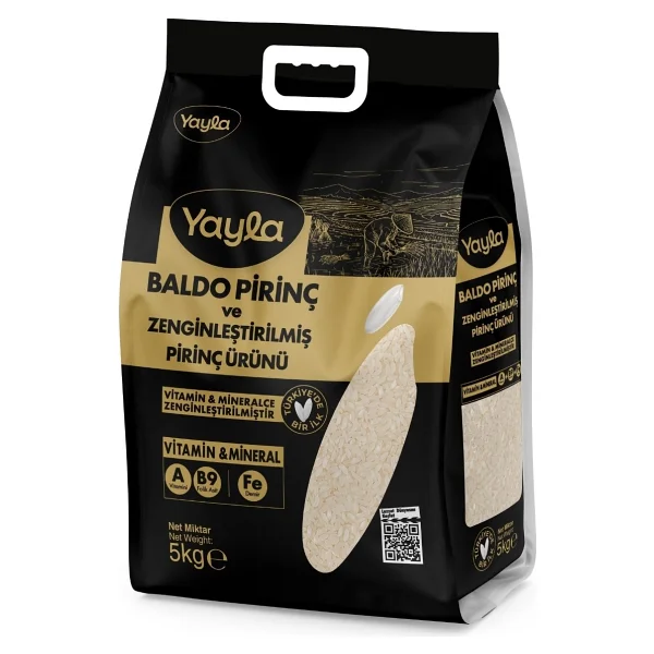 Yayla Baldo Pirinç Ve Zenginleştirilmiş Pirinç Ürünü (A+B9+Fe) 5 Kg - Görsel 4