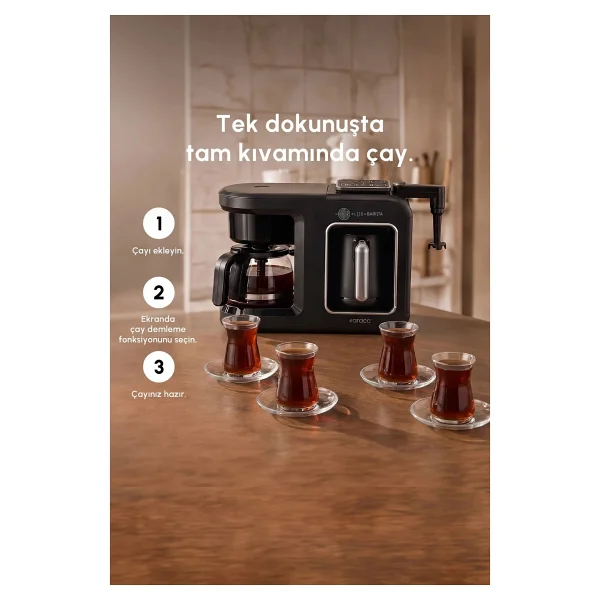 Karaca Hatır Plus Barista 6in1 Black Silver Latte Cappuccino Ve Közde Türk Kahve Makinesi - Görsel 4