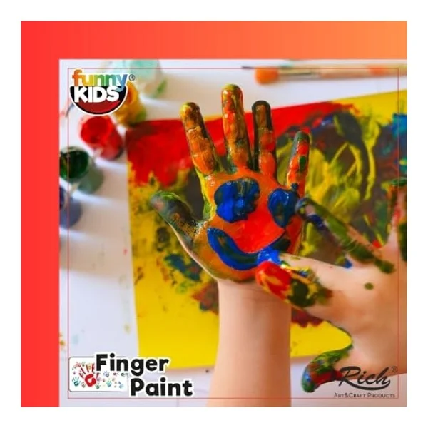 Funny Kids 25 Ml 12 Renk Parmak Boyası - Görsel 2