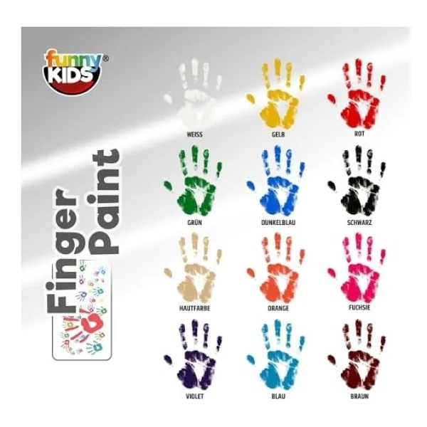 Funny Kids 25 Ml 12 Renk Parmak Boyası - Görsel 4