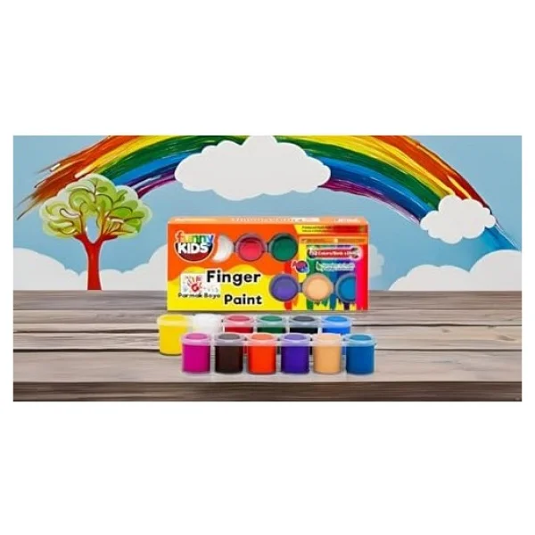 Funny Kids 25 Ml 12 Renk Parmak Boyası - Görsel 5