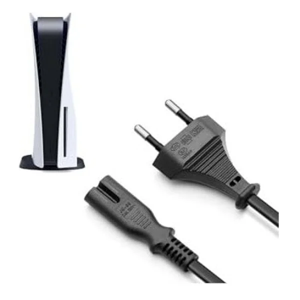 PS5 Güç Kablosu Playstation 5 Uyumlu Güç Kablosu Power 2 Pin Kablo - Görsel 2