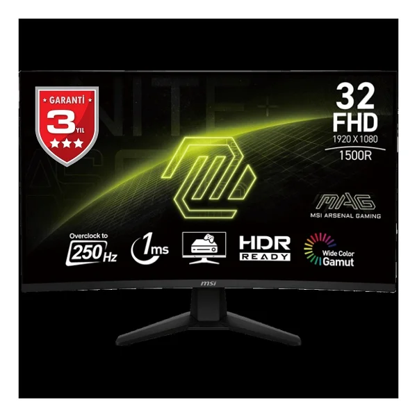 Msı Mag 32c6x 31.5" 1 Ms Full HD Curved 250 Hz Oyuncu Monitörü - Görsel 2