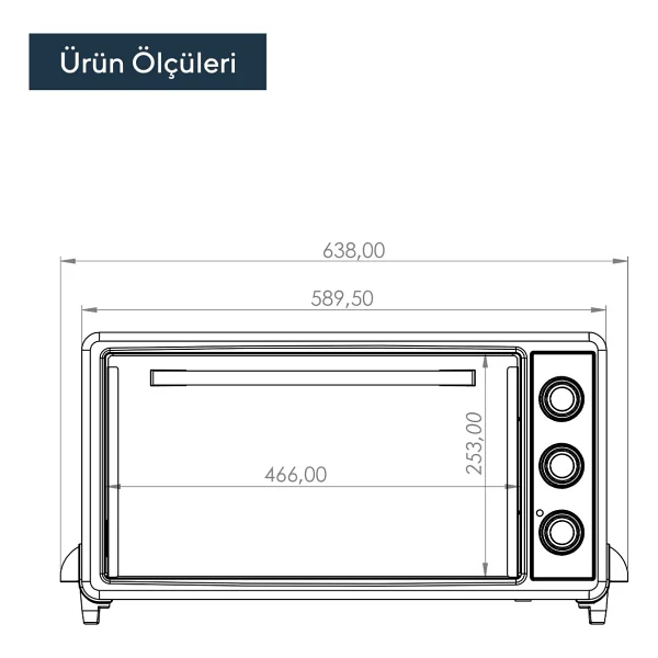 Kumtel LX-3525 40 lt Fuşya Mini Fırın - Görsel 4