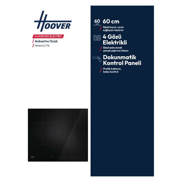 Hoover Hh64cc/Tk Vitroseramik Ankastre Ocak - Görsel 3