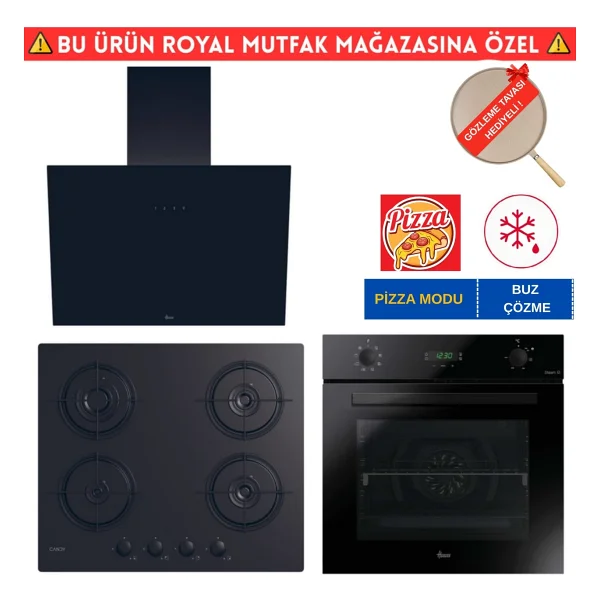 Hoover Palento Siyah Cam Dijital Ankastre Set (HO3158B+ Cand-Y CVW6BB + HDG6C1GBTK) - Görsel 7
