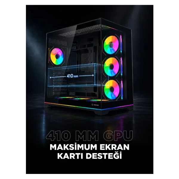Rampage Kaizer Argb Fanlı Atx Oyuncu Kasası - Görsel 4