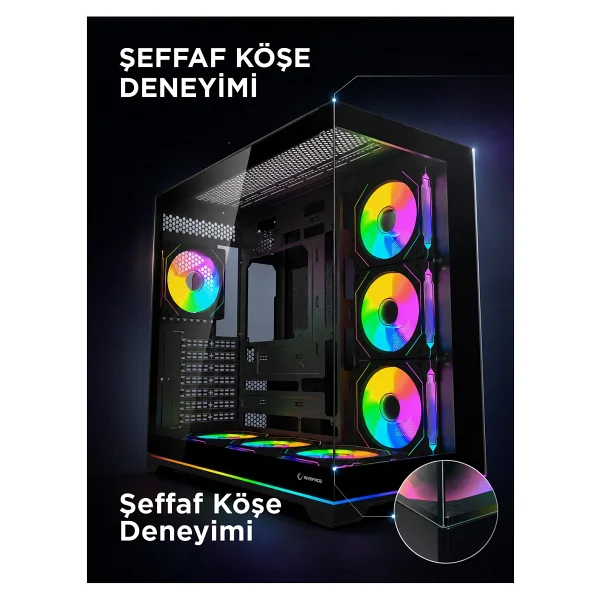 Rampage Kaizer Argb Fanlı Atx Oyuncu Kasası - Görsel 5