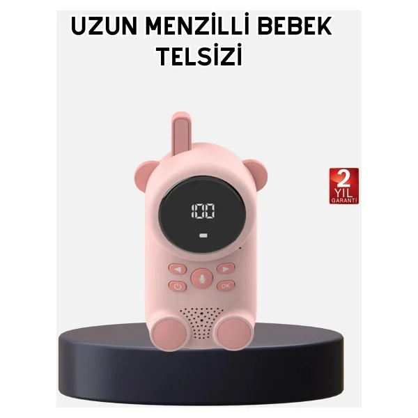 Mey İthalat Bebek Telsizi Lcd Ekran Vox İki Yönlü İletişim USB Şarj Hafif - Görsel 4