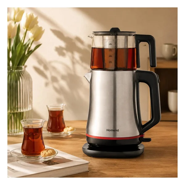 Homend Royaltea Elegant 1767h Cam Demlikli Çay Makinesi - Görsel 2