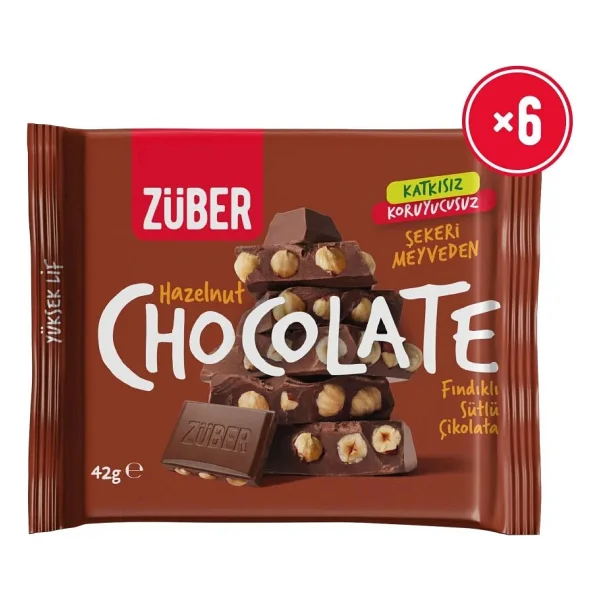 Züber Fındıklı Sütlü Çikolata 42g X 6 Adet - Görsel 7