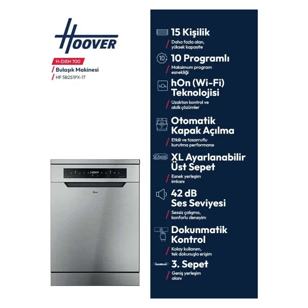 Hoover Hf 5b2s1px-17 10 Programlı Bulaşık Makinesi - Görsel 6