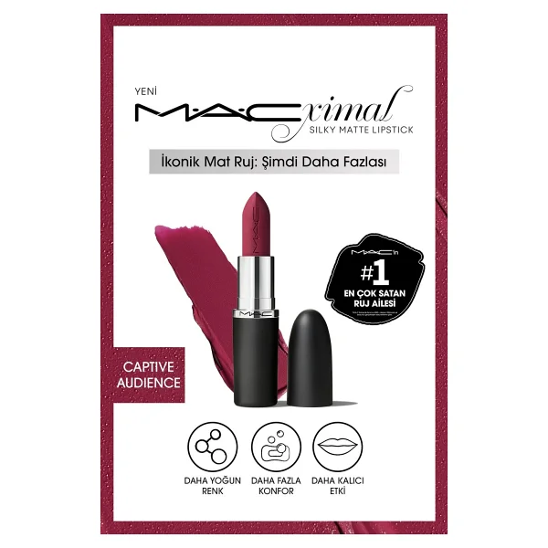 M.A.C Macximal Silky Matte Captive Audience Stick Ruj - Görsel 8