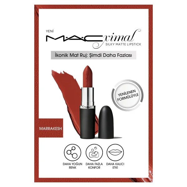 M.A.C Macximal Silky Matte Marrakesh Stick Ruj - Görsel 8