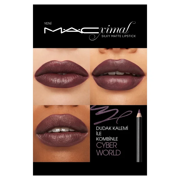 M.A.C Macximal Silky Matte Smoked Purple Stick Ruj - Görsel 5