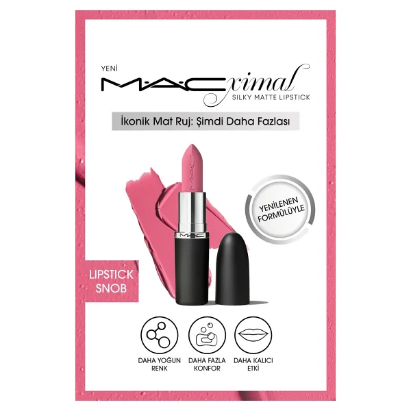 M.A.C Macximal Silky Matte Snob Stick Ruj - Görsel 8