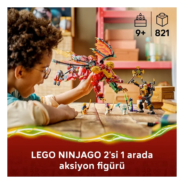 Lego 71868 Ninjago Wyldfyre'ın Dönüşen Ejderha Robotu - Görsel 5