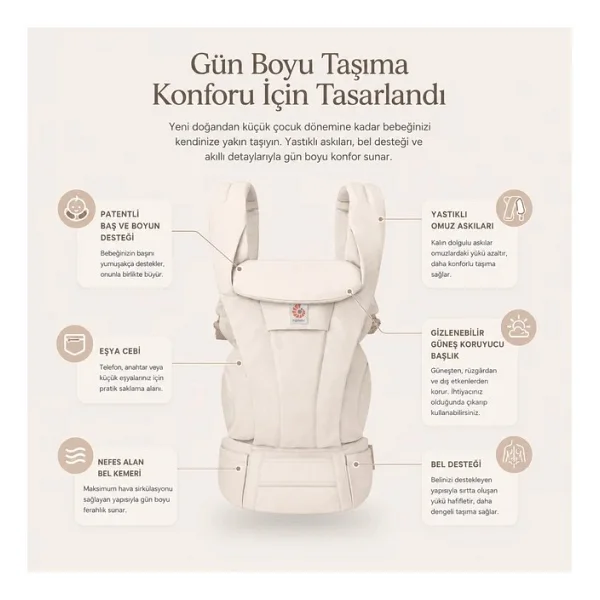 Ergobaby Omni Deluxe Cotton Kanguru - Görsel 6