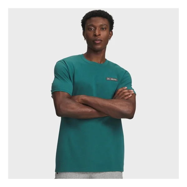 Under Armour Heavyweight Armour Label 1382831-001 Siyah Kısa Kollu Bisiklet Yaka Erkek Tişört - Görsel 4