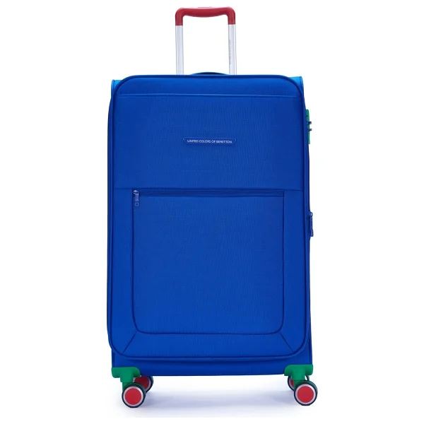 Benetton 14BNT2800-01 Kumaş Saks Mavisi Büyük Boy Valiz - Görsel 9