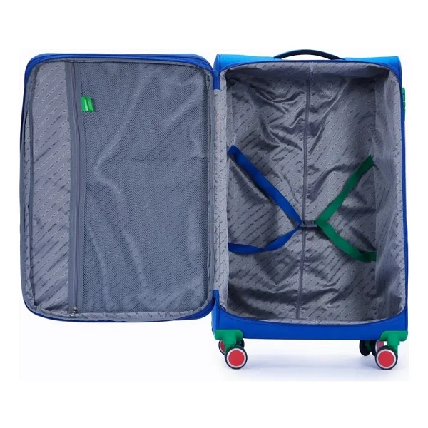 Benetton 14BNT2800-01 Kumaş Saks Mavisi Büyük Boy Valiz - Görsel 3
