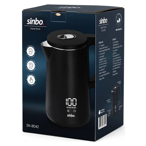 Sinbo 1.8 Litre Dijital Kettle - Dokunmatik Ekranlı - Akıllı Su Isıtıcısı - Görsel 2