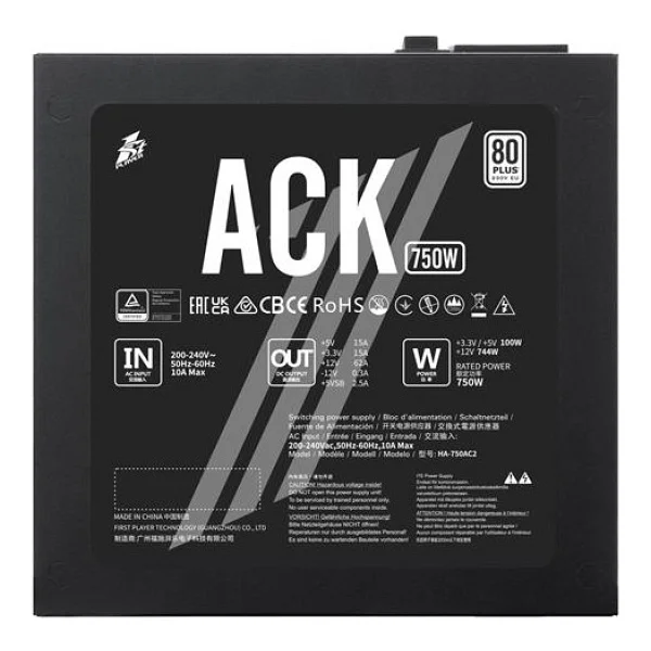 1st Player Ack 750w 80+ Aktif Pfc 14cm Fan 5 Yıl Garantili Siyah Güç Kaynağı - Görsel 5