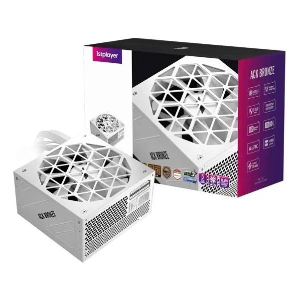 1st Player Ack 750w 80+ Bronze Aktif Pfc 14cm Fan 5 Yıl Garantili Beyaz Güç Kaynağı - Görsel 2
