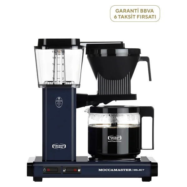 Moccamaster Select Gece Mavisi Cam Potlu Filtre Kahve Makinesi