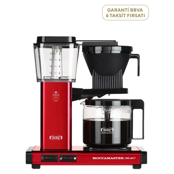 Moccamaster Select Kırmızı Cam Potlu Filtre Kahve Makinesi - Görsel 3