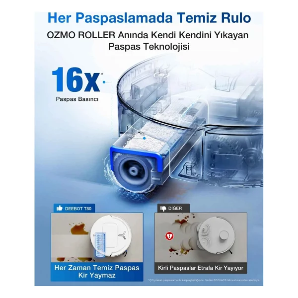 Ecovacs Deebot T80 Omni Çöp İstasyonlu Akıllı Robot Süpürge - Görsel 3