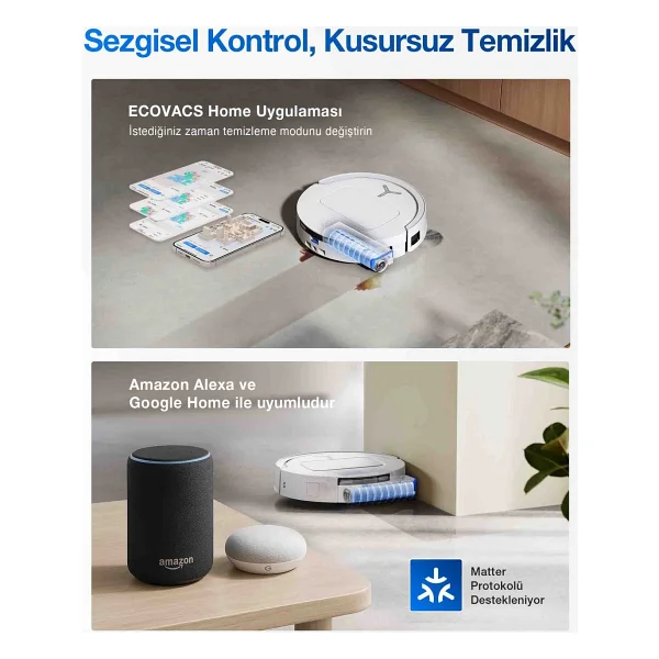 Ecovacs Deebot T80 Omni Çöp İstasyonlu Akıllı Robot Süpürge - Görsel 4