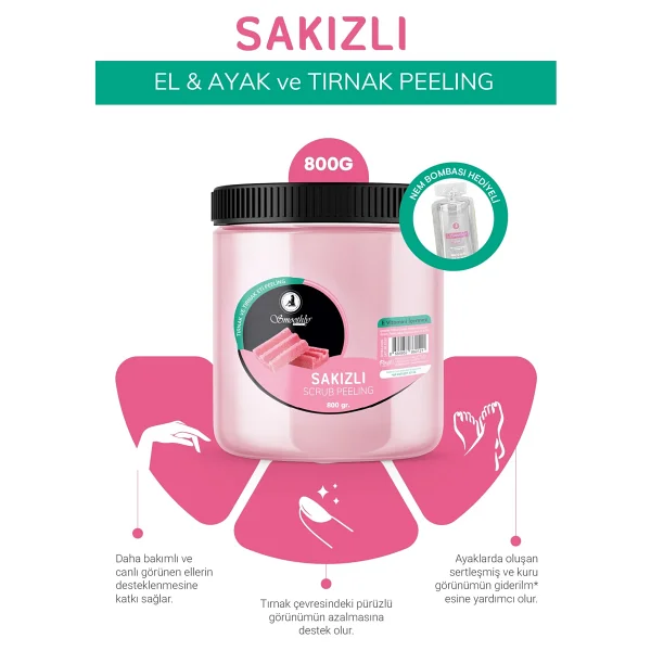 Smoothly Sakız Aromalı Canlandırıcı & Yumuşatıcı El Ayak Ve Vücut Bakım Peelingi 800gr - Görsel 4