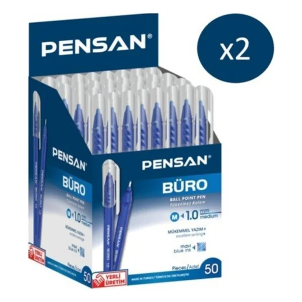 Pensan Büro Tükenmez Kalem 50'li Paket Mavi - Görsel 2