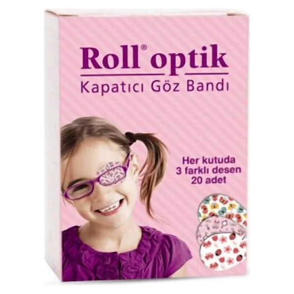 Roll Optik 3 Desenli 20'li Kız Çocuk Göz Kapama Bandı - Görsel 2