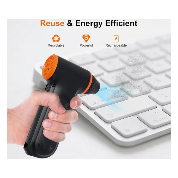 Jufınx Turbo Fan, Şarjlı Hava Kompresörü, 150.000rpm, 3 Güç Modu, 52m/S Güçlü Üfleme - Görsel 2