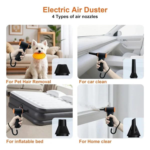 Jufınx Turbo Fan, Şarjlı Hava Kompresörü, 150.000rpm, 3 Güç Modu, 52m/S Güçlü Üfleme - Görsel 4