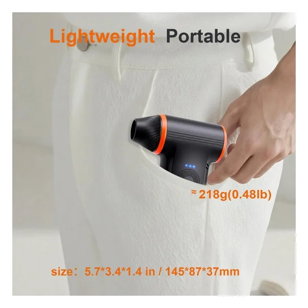 Jufınx Turbo Fan, Şarjlı Hava Kompresörü, 150.000rpm, 3 Güç Modu, 52m/S Güçlü Üfleme - Görsel 5