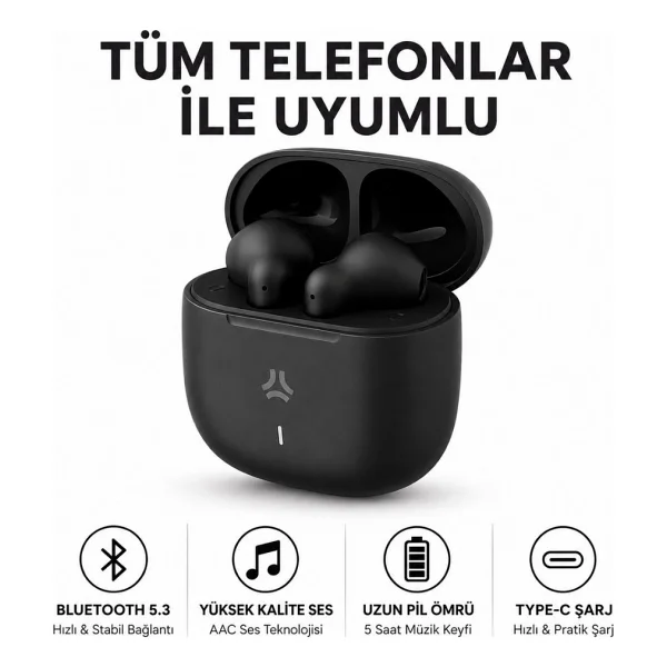 Celly BUZ2BK TWS Siyah Kulak İçi Bluetooth Kulaklık - Görsel 5